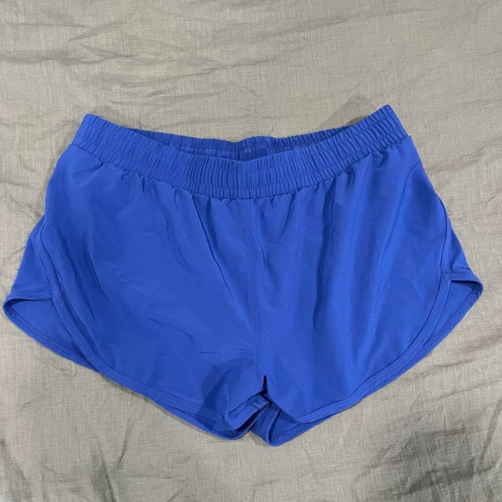 Bright blue athletic shorts